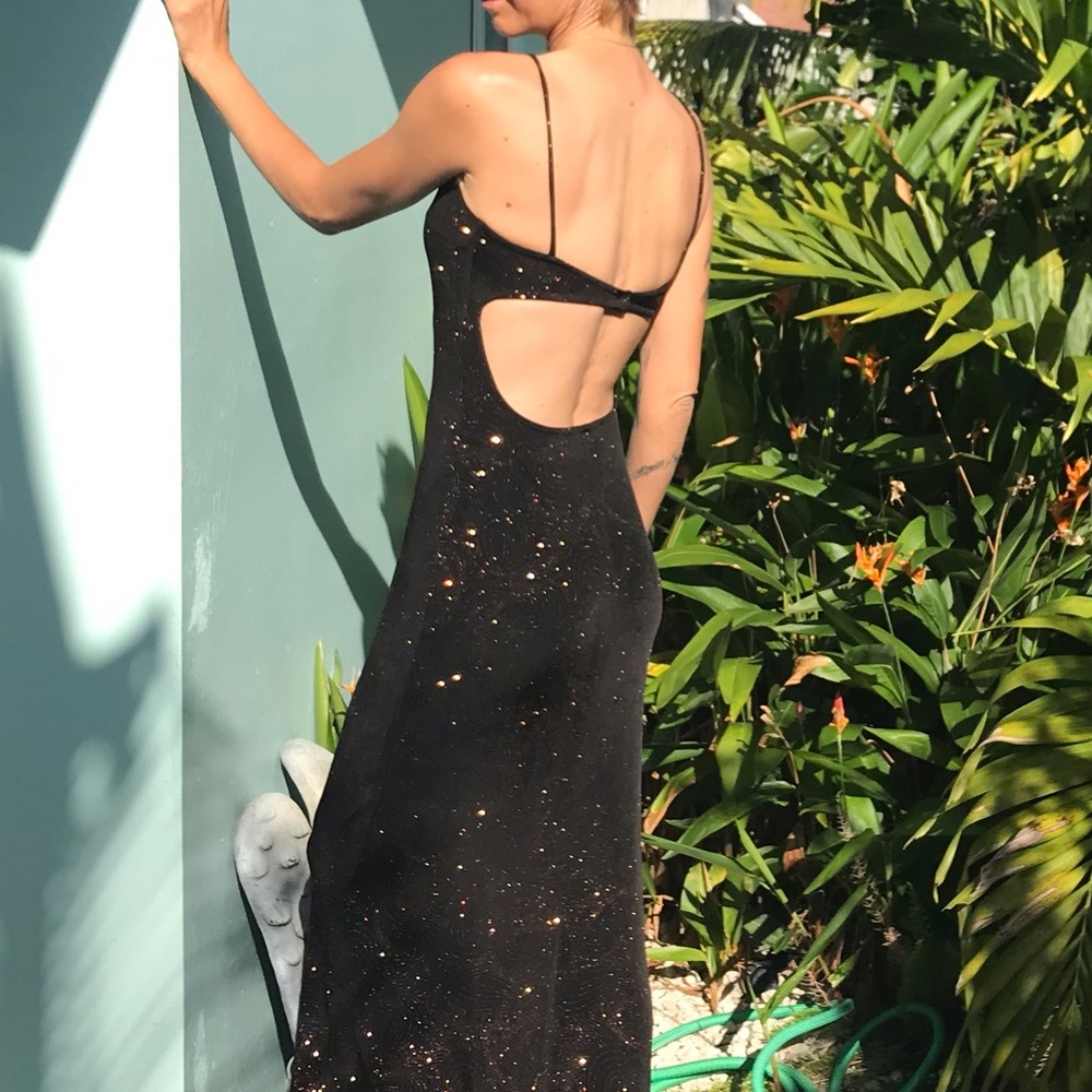 Alexia Admor Black Sequined Cocktail Dress